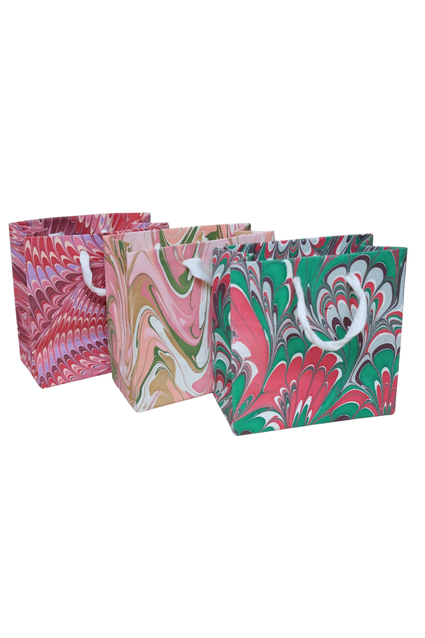 Florentine pink hand marbled gift bags collection from Inner Child