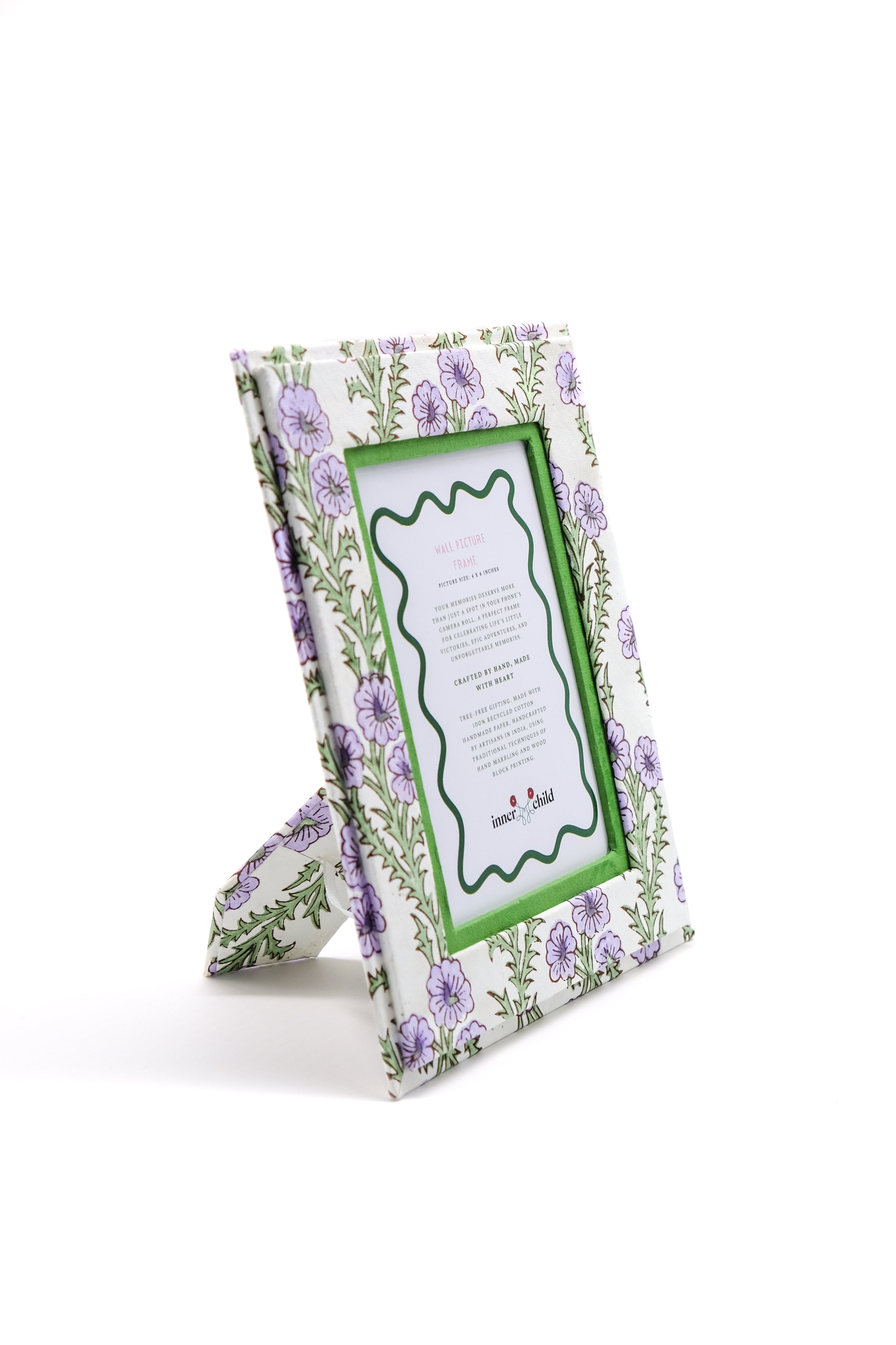 Purple forget-me-not floral 4x6 picture frame by Inner Child