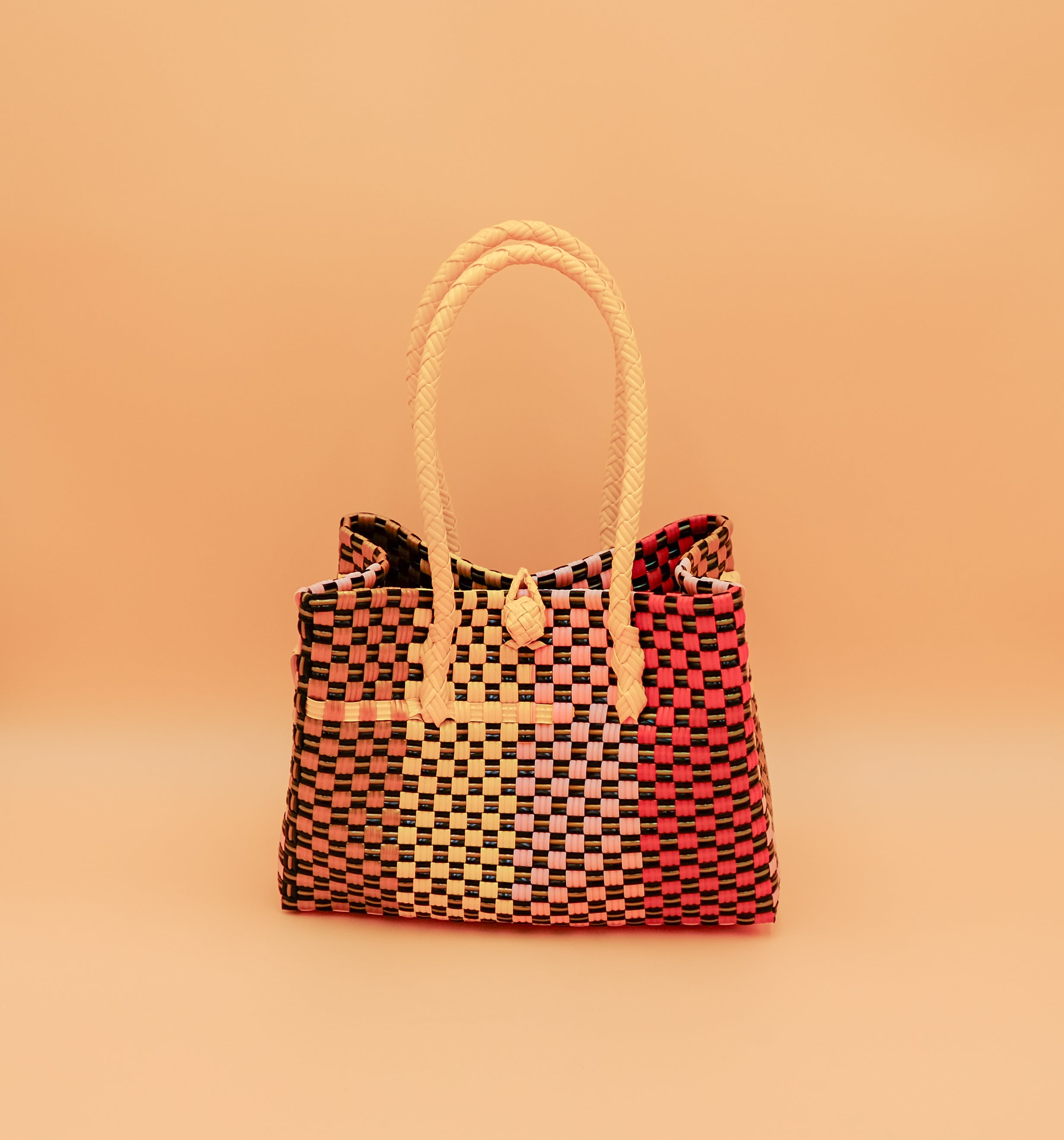 Inner Child Saigon Birkin recycled plastic bag in sedona checkered pattern