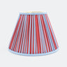 10” Pleated Blockprint Empire Lampshade — Red and Blue Stripes