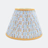 10” Pleated Blockprint Empire Lampshade — Sky Blue Daisies