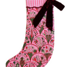 Blockprint Stocking in Holiday Arch