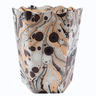 Hand-Marbled Scallop Waste Bin / Storage Bin in Cacao Espresso