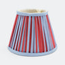 6" Mini Pleated Blockprint Lampshade — Red and Blue Stripes