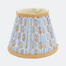 6" Mini Pleated Blockprint Lampshade — Sky Blue Daisies