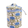 Blue Araminta Round Upright Makeup Bag