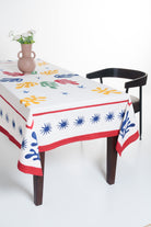 Inner Child Celestial Matisse Blockprint tablecloth with colorful abstract shapes