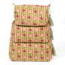 Vintage Floral Stripes Makeup Bag