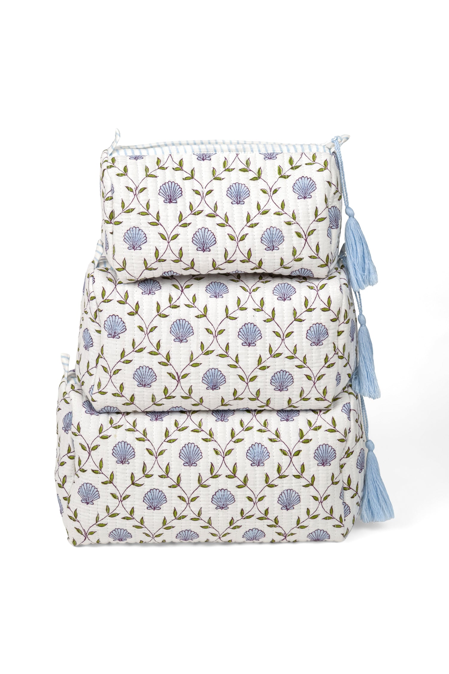 Seashell Blockprint Makeup Bag