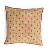 Vintage Floral Stripe Blockprint Pillow — Pink
