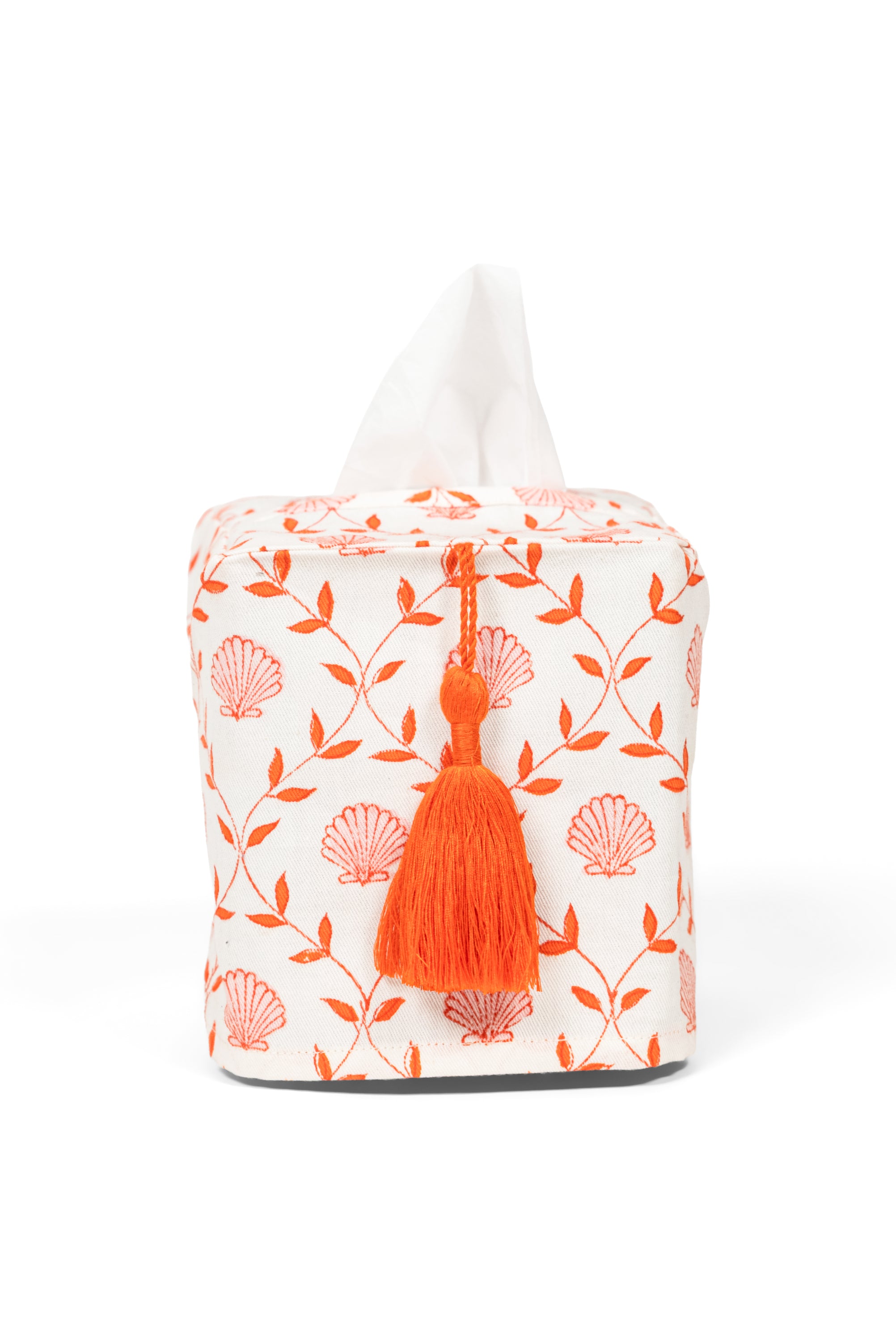 Seashell Blockprint Tissue Box Cover