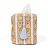 Vintage Floral Stripe Blockprint Tissue Box Cover