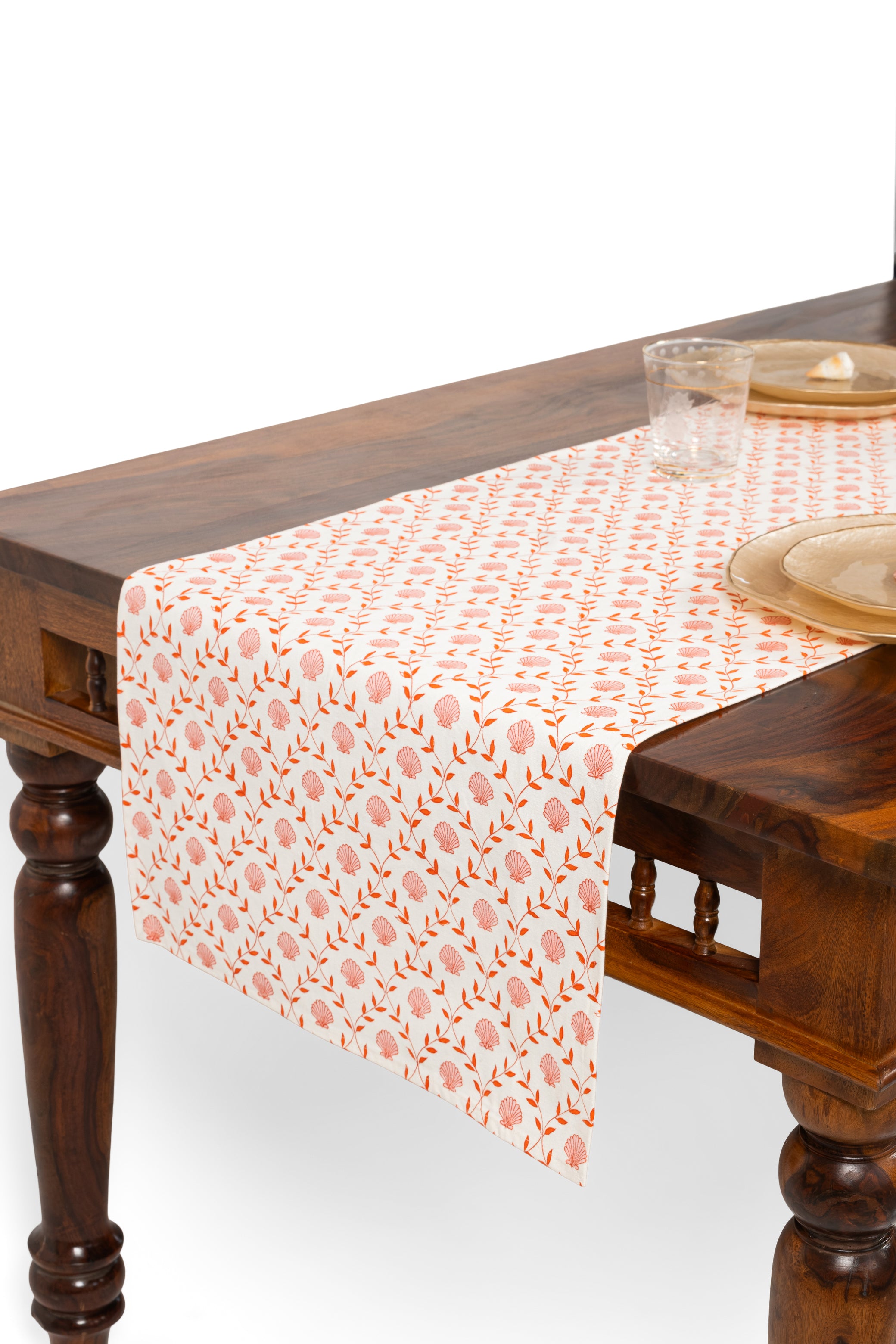 Seashell Blockprint Tablerunner