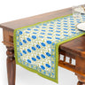 Blue Araminta Blockprint Tablerunner