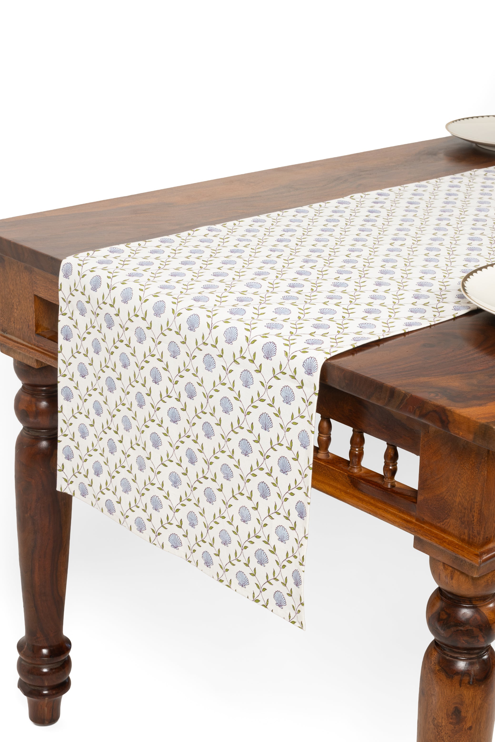 Seashell Blockprint Tablerunner
