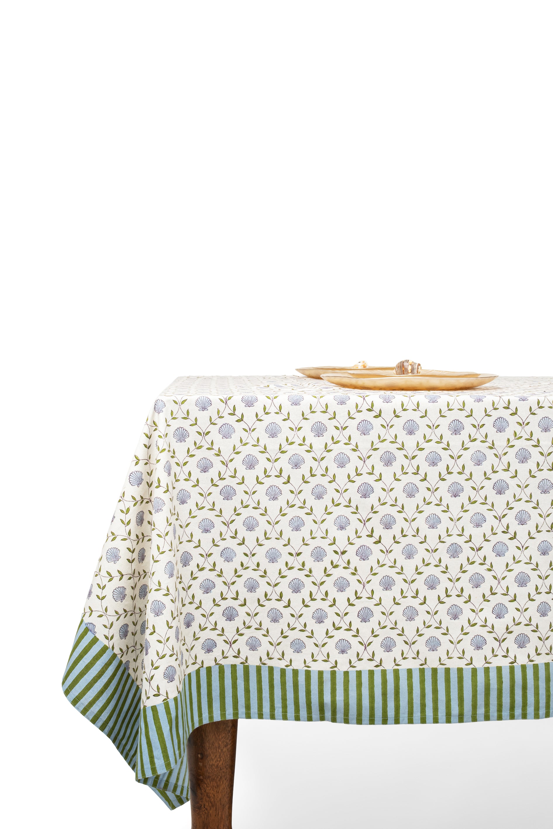 Seashell Blockprint Tablecloth