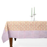 Vintage Floral Stripe Blockprint Tablecloth — Purple