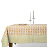 Vintage Floral Stripe Blockprint Tablecloth — Green