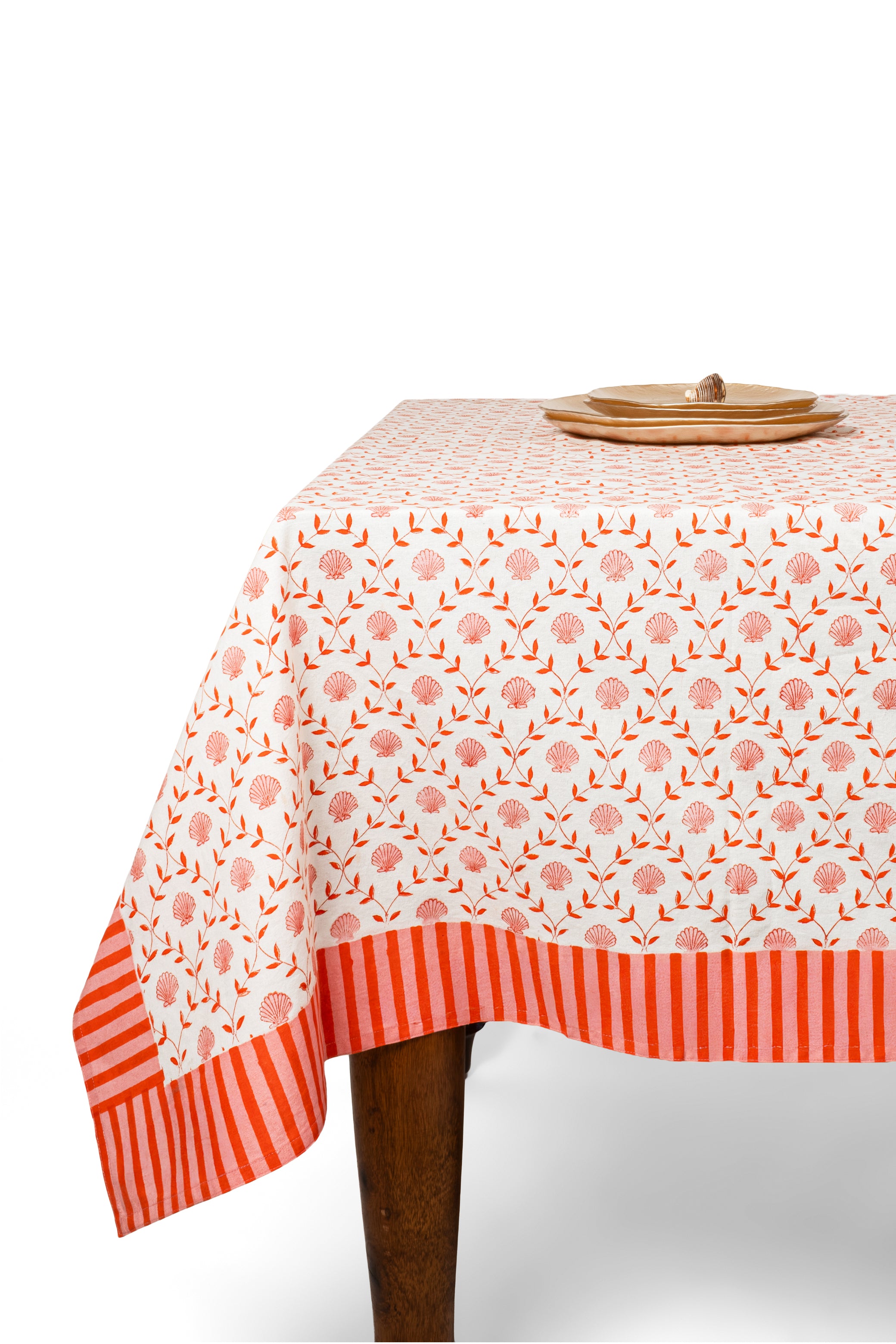 Seashell Blockprint Tablecloth