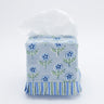 Ruffled Tissue Box Cover in Mona Blue Blockprint