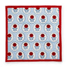 English Rose Blockprint Napkins in Red and Blue, Set of 4