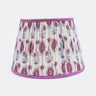 14” Pleated Blockprint Empire Lampshade — Floral Vine Purple