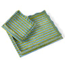 Nesting Scalloped Stripes Blockprint Trays in Green Blue