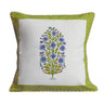 Green Botanical Study Blockprint Pillow