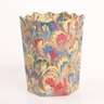 Hand-Marbled Scallop Waste Bin / Storage Bin in Multicolor