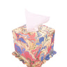 Hand-Marbled Scallop Tissue Box Cover in Multicolor