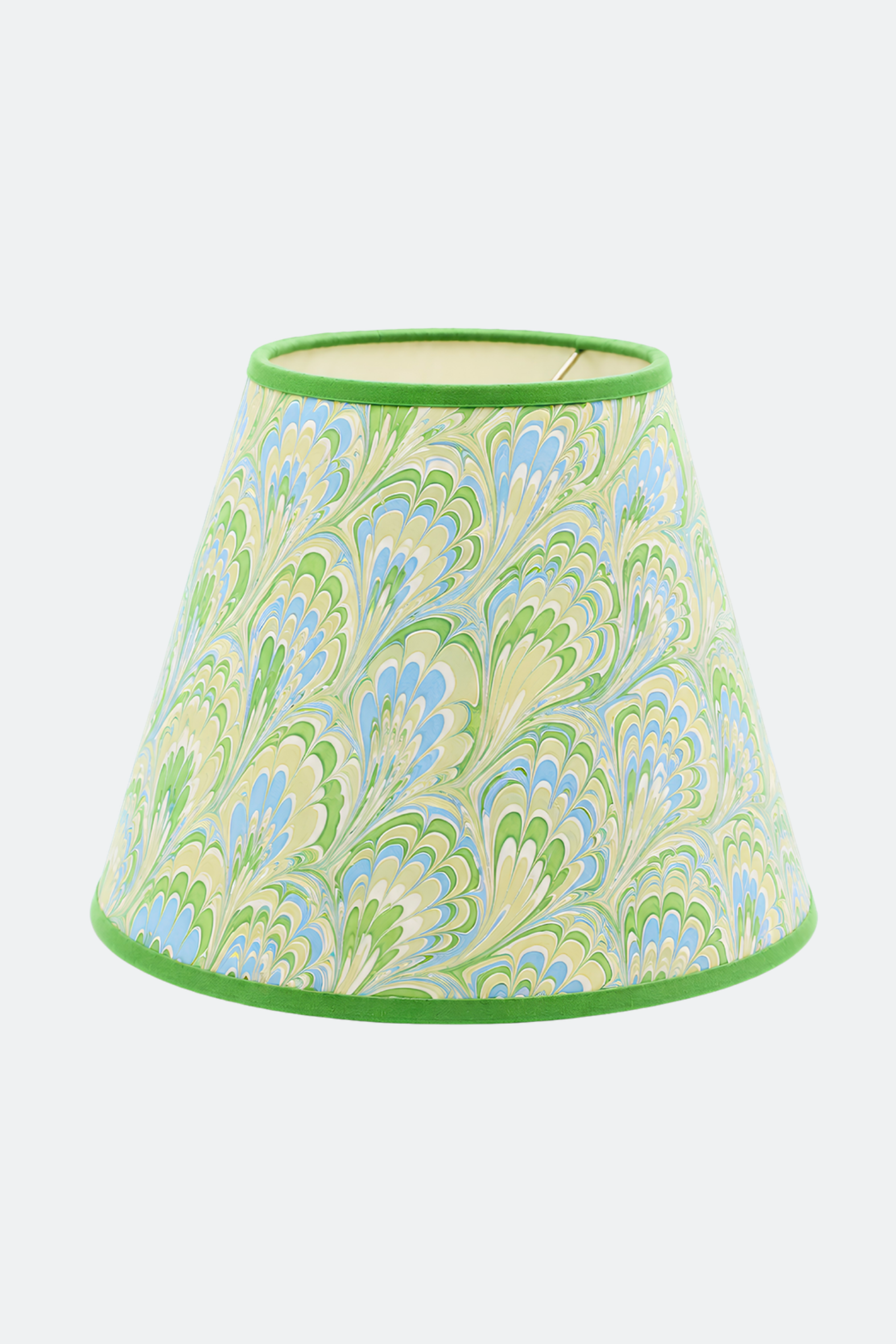 10" hand-marbled empire lampshade with seaglass peacock pattern - Inner Child