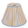 10” Pleated Blockprint Empire Lampshade — Blue and Orange Stripes