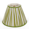10” Pleated Blockprint Empire Lampshade — Green and White Stripes