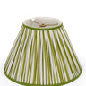 12” Pleated Blockprint Empire Lampshade — Green and White Stripes