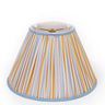 12” Pleated Blockprint Empire Lampshade — Blue and Orange Stripes