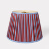 14” Pleated Blockprint Empire Lampshade — Red and Blue Stripes