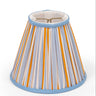 6" Blockprint Pleated Clip On Chandelier Sconce Lampshade — Blue and Orange Stripes