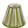 6" Blockprint Pleated Clip On Chandelier Sconce Lampshade — Green and White Stripes