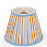6" Mini Pleated Blockprint Lampshade — Blue and Orange Stripes