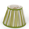 6" Mini Pleated Blockprint Lampshade — Green and White Stripes