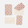 Blockprint Notecards in Purple Daisies, Set of 8
