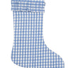 Blockprint Stocking in Blue Gingham