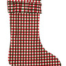 Blockprint Stocking in Holiday Gingham