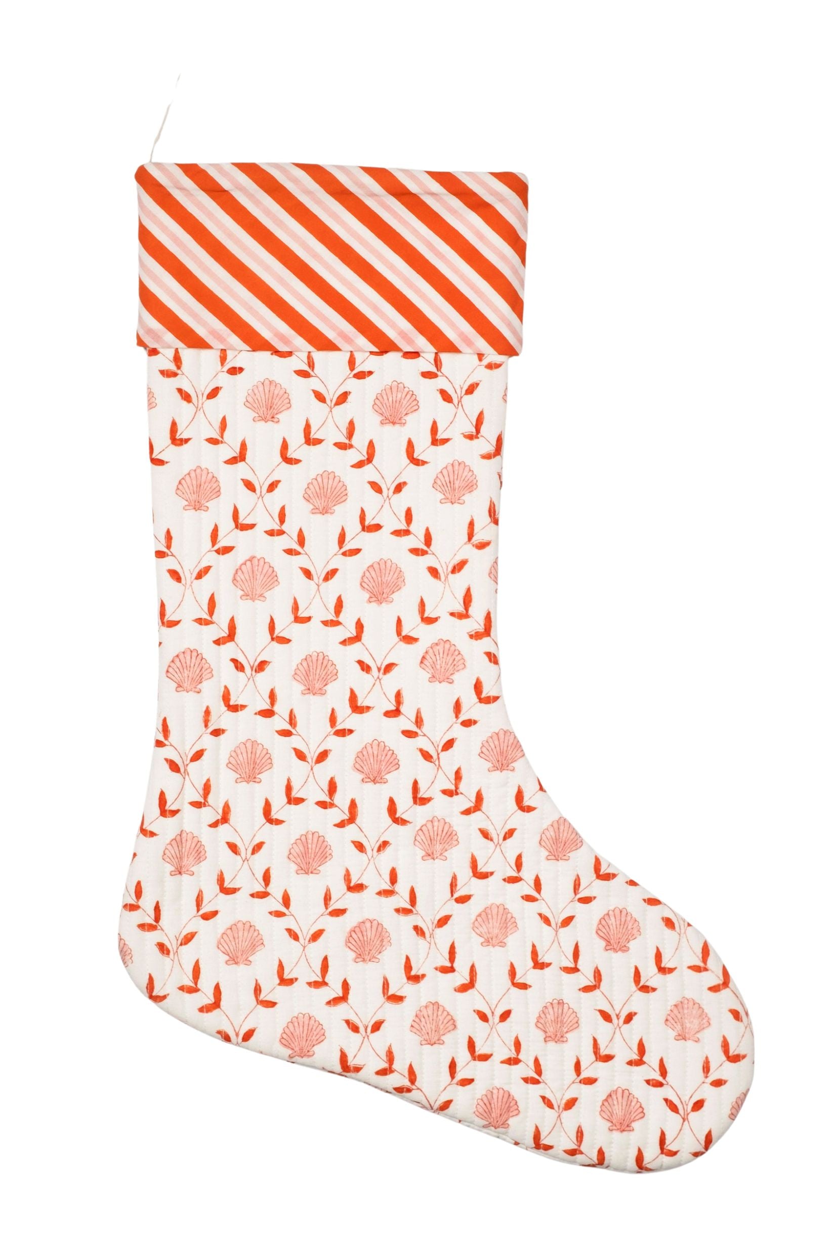Inner Child pink seashell blockprint stocking