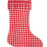 Blockprint Stocking in Red Gingham