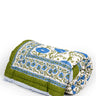 Blue Araminta Blockprint Reversible Cotton Quilt