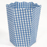 Blockprint Waste Bin / Storage Bin in Blue Gingham