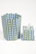 Blue cottage garden blockprint waste bin and matching storage bin from Inner Child