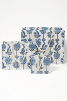 Inner Child hand-marbled mini picture frames - blue floral design with white handles