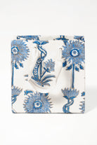 Inner Child small blue floral vines blockprint gift bag with white handles